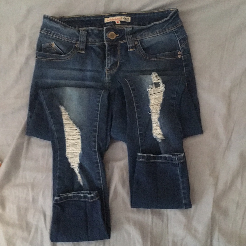 YMI wanna Betta Butt  Distressed Skinny Jeans